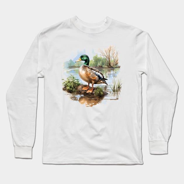 Mallard Long Sleeve T-Shirt by zooleisurelife